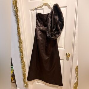 slim fit dress slacks 80s Black & Cream Prom Dress